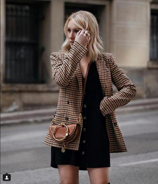 2025 European & American Style Women's Plaid Double-Breasted Autumn Coat In Top 5 Colors