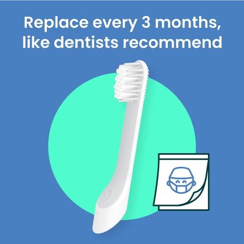 Quip Sonic Toothbrush Replacement Heads for Kids - 3-Pack - Tested Quip Small Brush Head Refills for Electric Toothbrushes - Soft Bristles, Compact an