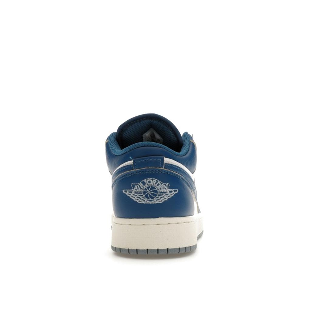 Air Jordan 1 Low SE GS Industrial Blue Barnesko Hvite Blågrå Seil FN9137-141