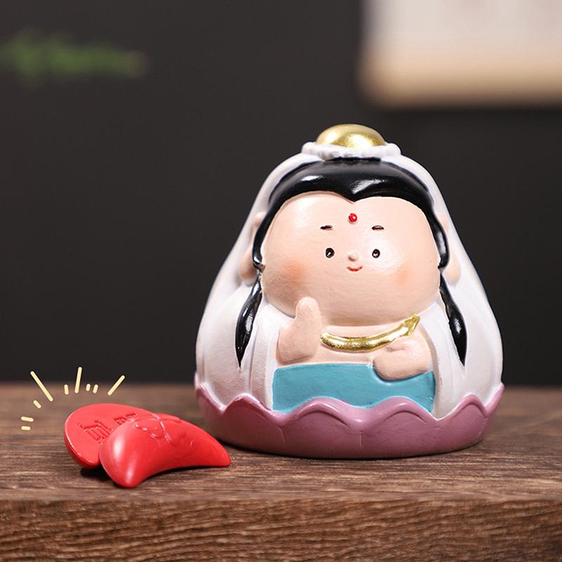 2Pcs Divination Holy Grail Religious Jewelry Carving Taoist Divination Office Ornament