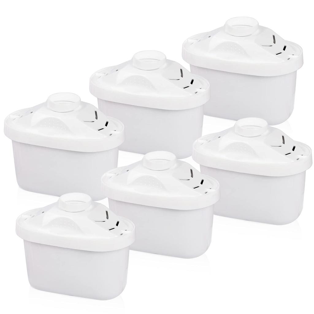 Delippo Compatible Brita Cartridges for Water Purifiers, High-Removal Filter Cartridges, Compatible with New and Old Brita Ports (Set of 6)