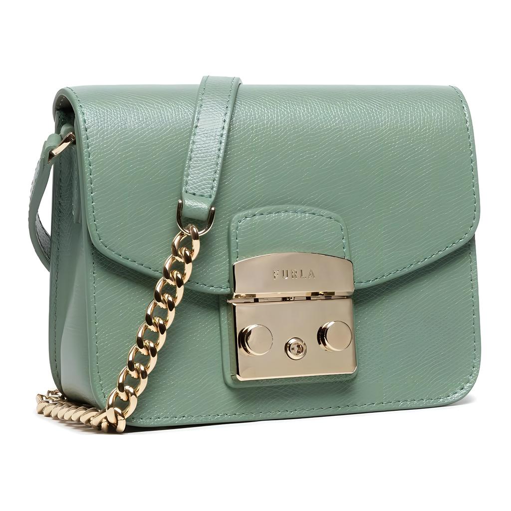 Noua Colecție Furla Metropolis Geantă de Umăr din Piele de Vițel, Geantă Crossbody pentru Femei Verde WB00217-ARE000-0946S