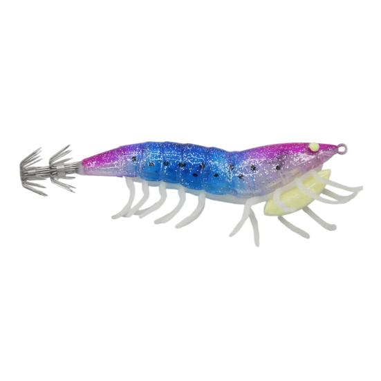 12CM/20G Karanlıkta Parlayan Karides Yem, Kalamar Jig Kancası Biyonik Karides Yem, Tatlı Su Tuzlu Su Alabalık Levrek Balıkçılığı İçin Simülasyon Karides Yemi