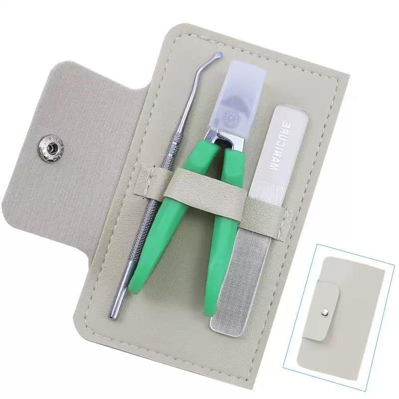 Slanted Edge Ingrown Toenail Clipper Set with Anti-Splash Pointed Clippers, for Home Manicure Use