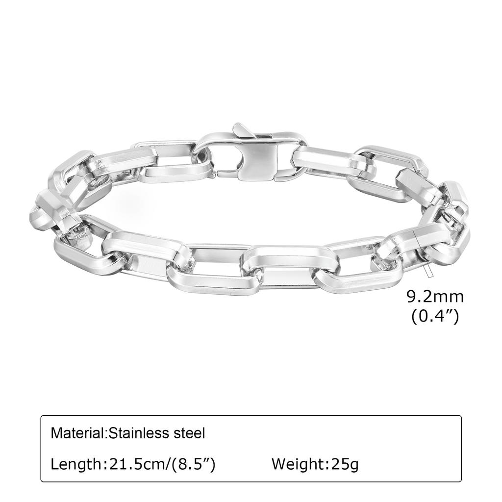 Stainless Steel Paperclip Chain Bracelet Metal Simple Bracelet For Women Men Silver Plated Punk Jewelry Gifts