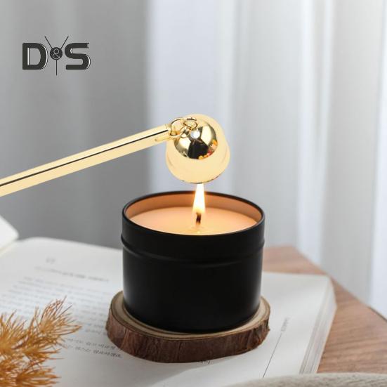 Klokkelysslukker med langt håndtak i polert rustfritt stål Telys stearinlys Veke Flamme Snuffer Sette ut stearinstopper Stearintilbehør