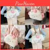Cute Cat Headphones Plush Backpack With Peach Decoration For Casual Daily Use