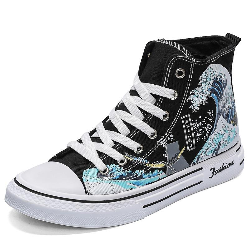 Autumn new men's canvas shoes high-top shoes men's casual cloth shoes trendy versatile fashion men's shoes