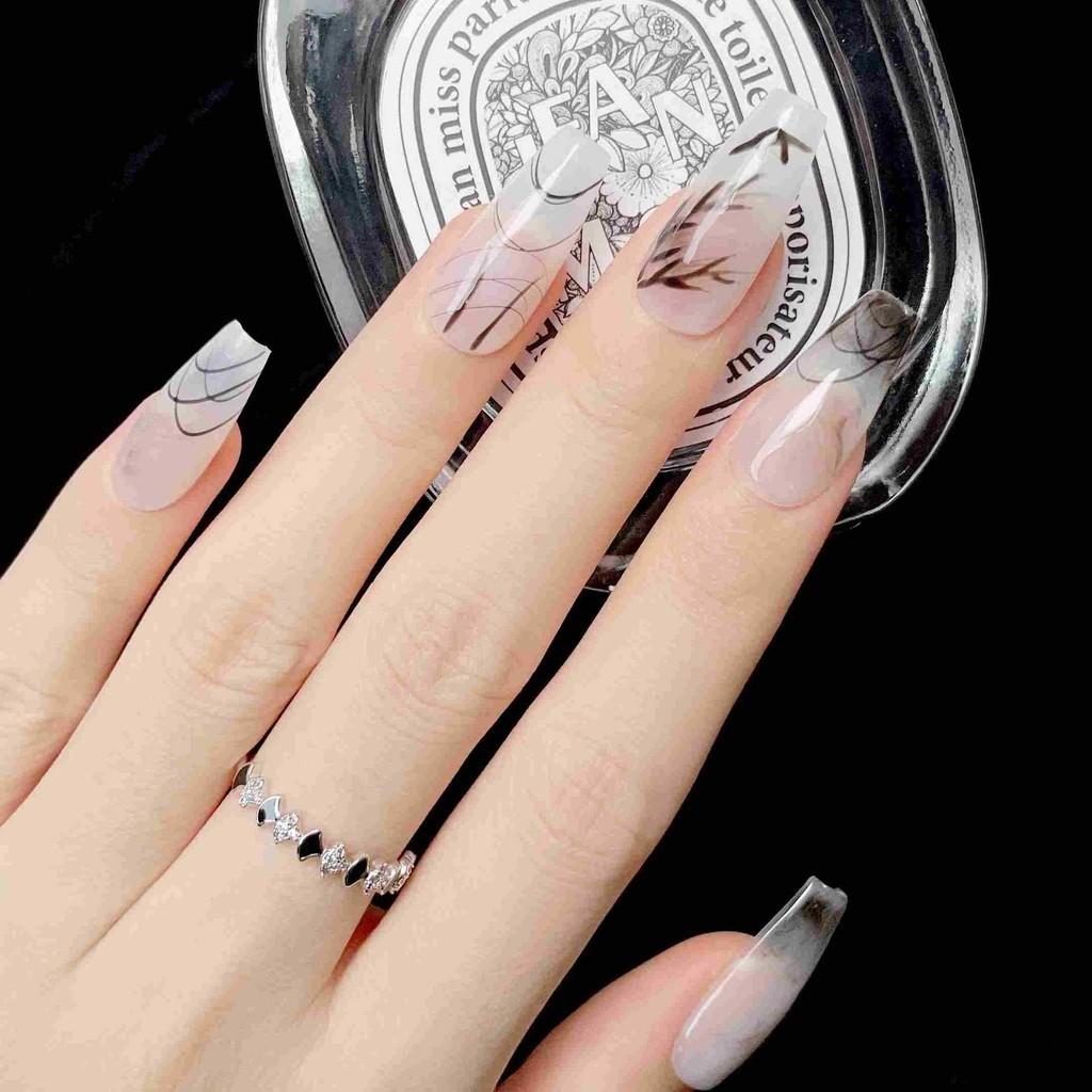 Nail Stickers Drawn Ink Landscape Painting Art For Whitening And Detachable