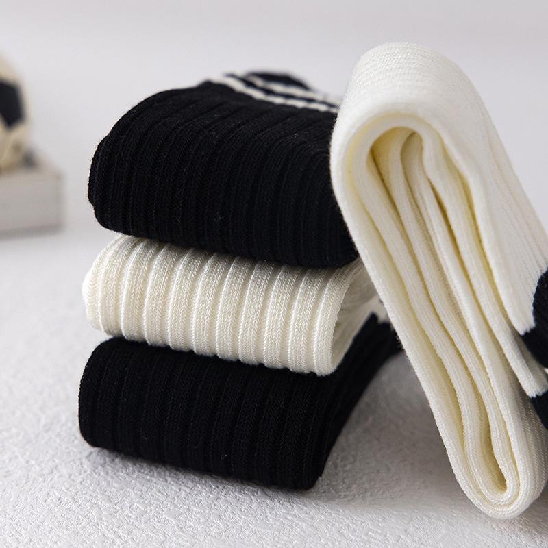 Girls' Striped Cotton Over-the-Knee High Socks - Summer Thin JK Style