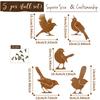 5PCS Rusty Birds Decoration, Wall Fence Hummingbirds Craft Statue Ornaments,Garden Sculptures and Yard Art,Rustic Garden Farmhouse Decor,