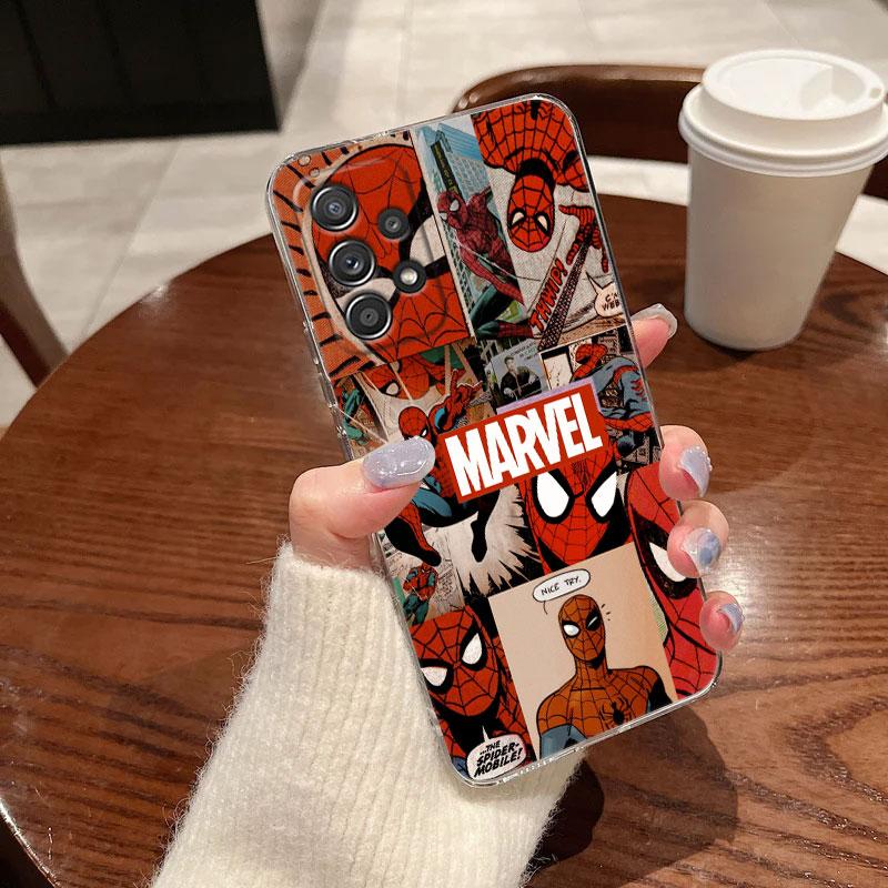 Marvel Spiderman Klare Hülle Für Samsung Galaxy A57 A37 A56 5G A36 Hüllen A55 A54 A35 A26 A07 A17 A16 A06 A36 A15 Stoßfeste Abdeckung