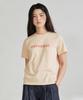 COVERNAT WOMAN Regular Fit Glitter Copper Logo T-Shirt Salmon