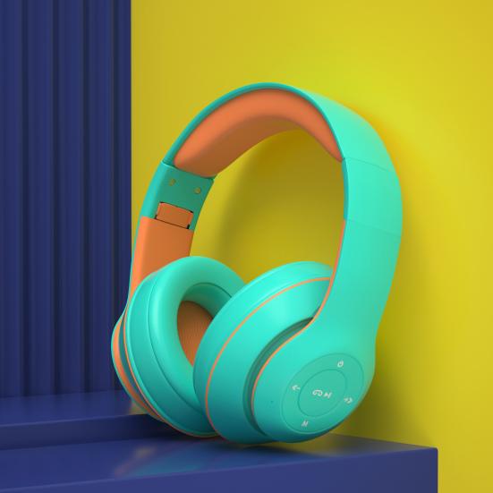 1 Set Wireless Headset Bluetooth-compatible 5.1 Heavy Bass Ergonomics Design Stereo Surround Clashing 90 Degrees Foldable Storage Wireless