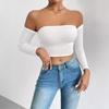 European and American camisole with waist-cinching short sleeves, sexy sleeve cropped tube top, strapless design