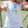 Casual White Beach Scene Graphic Spring Summer 2025 New Fashion Trend Women's T-Shirt Palm Tree Cocktail Print