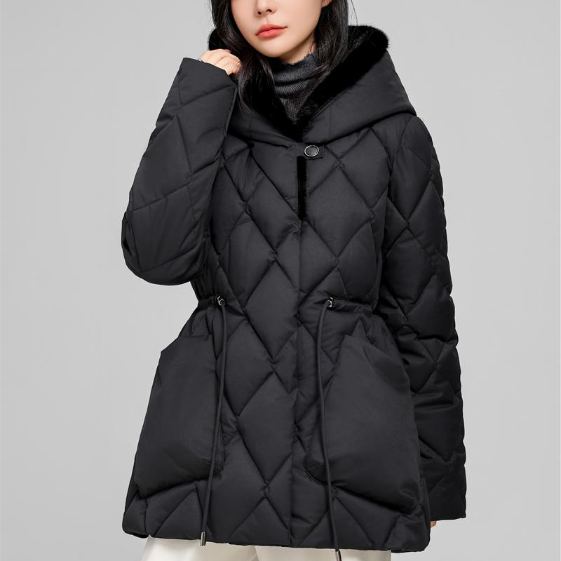 

Модные женские зимние пальто с капюшоном, элегантные, толстые, теплые зимние парки, женская куртка 2XL чёрный