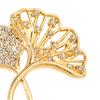 Ginkgo Leaf Brooch Pin for Women, Rhinestones Inlaid Lapel Pin, Brooch Versatile Accessory for Sweaters Collars Hats Bags Coats Scarves
