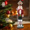 Holiday Nutcrackers Figure Colorful Wood Soldier Puppet with Cookie Family and House Hat Christmas Decorative Ornament