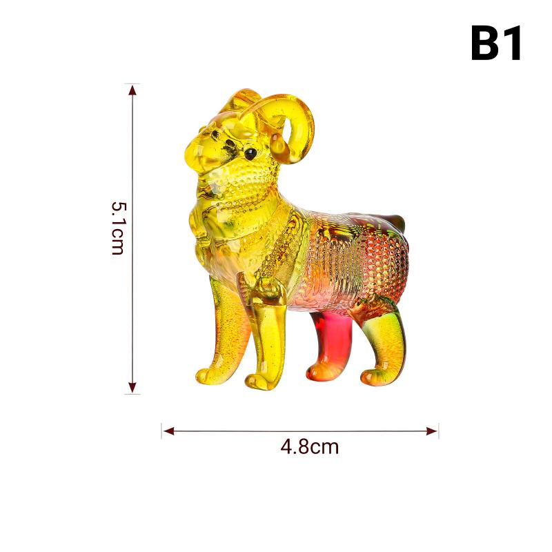 Kristallschaf-Figur 2027 Sternzeichen Schaf Statue Zuhause Schreibtisch Bücherregal Büro Ornament Schaf Dekoration Feng Shui Bringt Glück