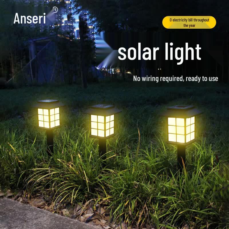 Ancairui Solar Garden Decorative Lawn Light Square Grid Style