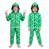 Minecraft Creeper Kids Hoodie And Pants Set With Polyester Fabric For Cosplay And Casual Wear