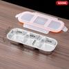 1/2PCS Stainless Steel Snack Box Container With Lid 3 Compartment Reusable Fruit Storage Box Leakproof Lunch Box for School Home