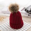 Spring Cashmere Chunky Slouchy Classic Pom Pom Warm Custom Logo Striped Winter Skullies Beanie Cap Knit Hat for Women