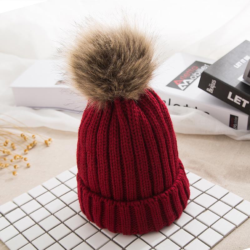 Spring Cashmere Chunky Slouchy Classic Pom Pom Warm Custom Logo Striped Winter Skullies Beanie Cap Knit Hat for Women