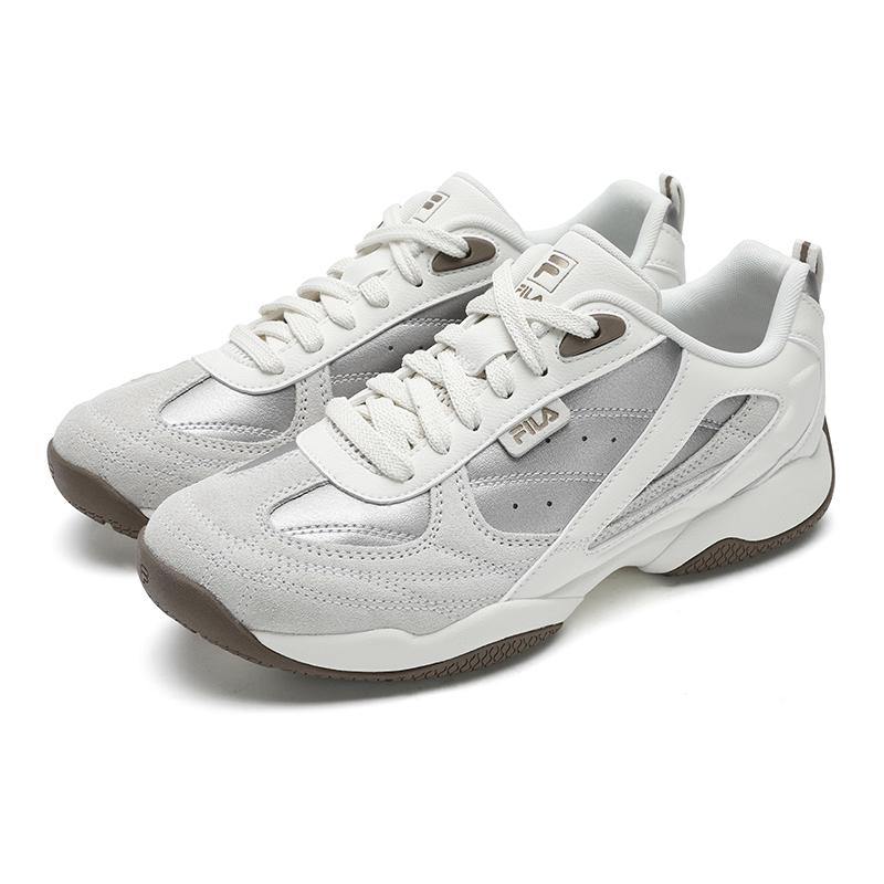 FILA Fountain Fashion Simple Personality Sports Comfortable Retro Low-Top Lifestyle Casual Shoes Women sneaker White Silver F12W531105FCM