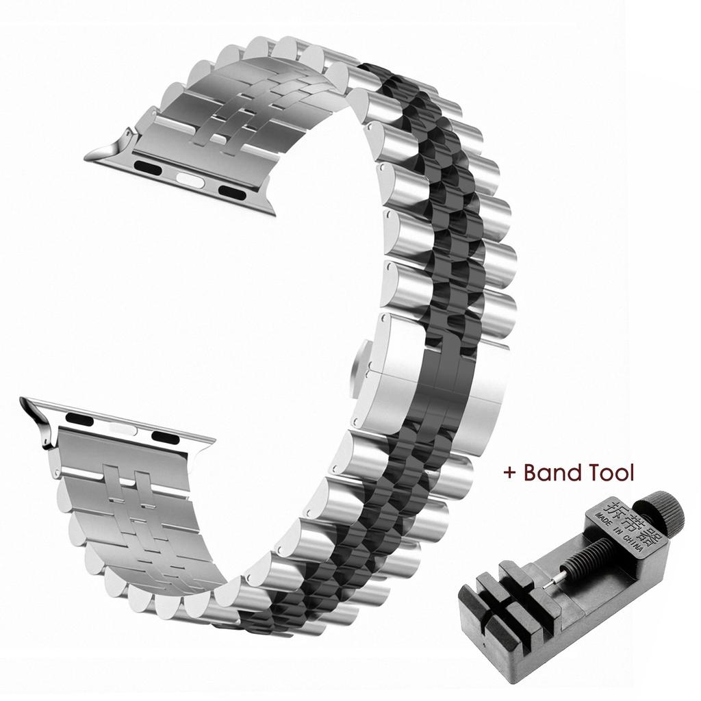 Stainless Steel Strap For Apple Watch Band 40mm 44mm 42mm 45mm 49mm Luxury Metal Bracelet for IWatch Series 1 2 3 4 5 6 7 8 9 SE