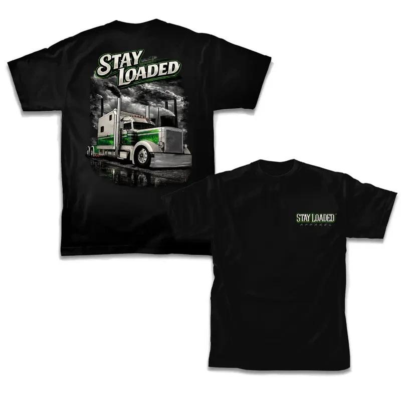 Stay Loaded Green Storm Semi Truck Graphic T-Shirt – Black Heavyweight Workwear XXXXL