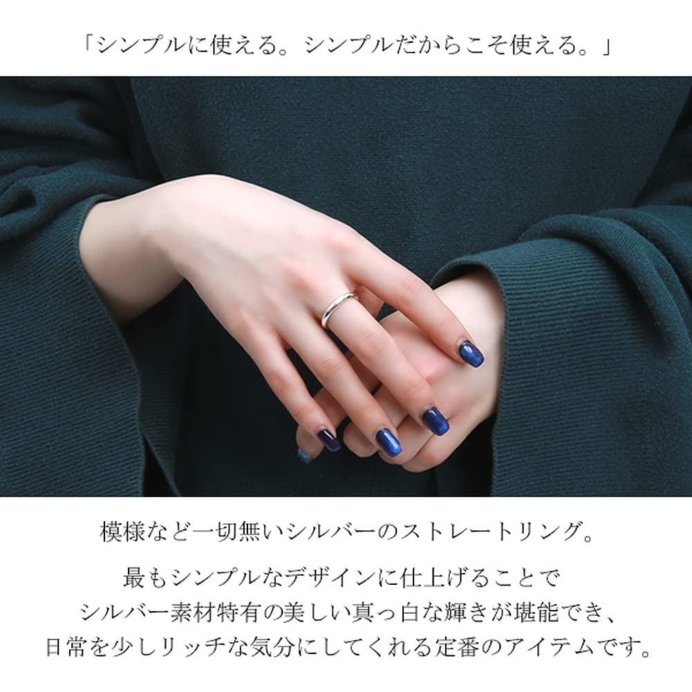Gin no 3mm Simple Round Plain Sizes Silver Mirror Perfect for for Men and Women [Shinjuku Kura] Ring, 5-21 (Size 7), 925, Polished, Slim, Straight,
