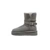 Ruodan!~ Wool Snow Boots for Women's Autumn and Winter New Thick Heel Thick Sole Belt Buckle Medium Tube Velvet To Keep Warm