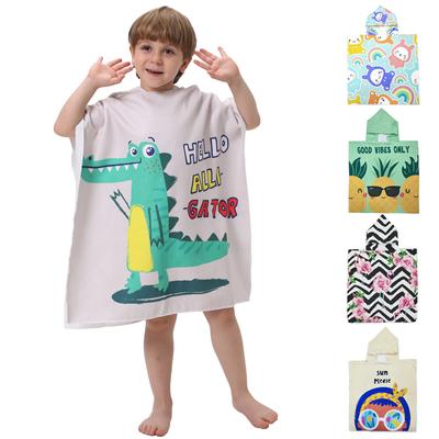 Ręczniki Kąpielowe dla Dzieci, Kapelusze, Peleryny, Szlafroki Plażowe, Kreskówkowe Peleryny z Mikrofibry z Nadrukiem Kreskówkowym