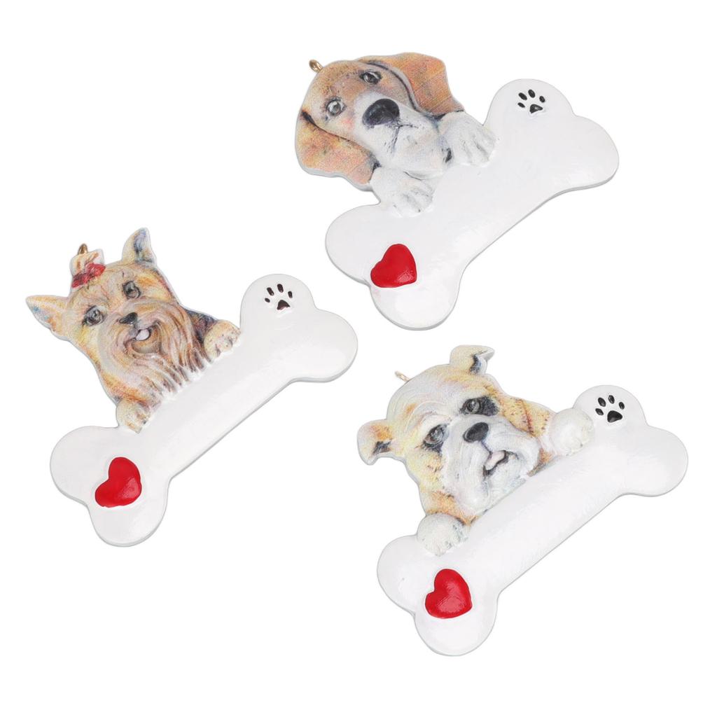 Christmas Tree Dog Resin Pendant Wear Resistant DIY Xmas Puppy Resin Pendant for Christmas Resin Decoration