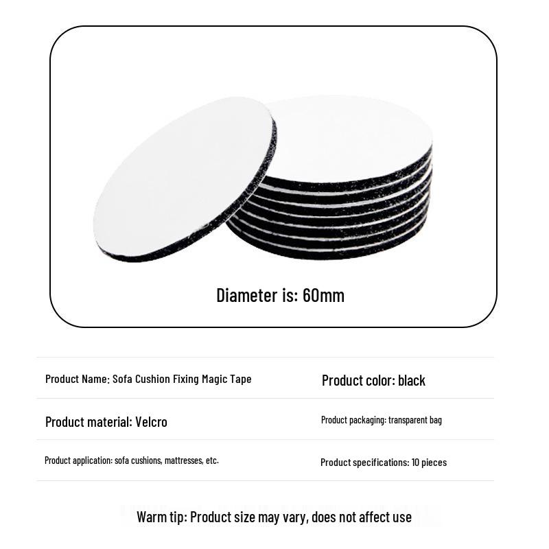 Needle-Free Sofa Cushion Fasteners: Non-Slip Hook & Loop Stickers with Self-Adhesive Backing