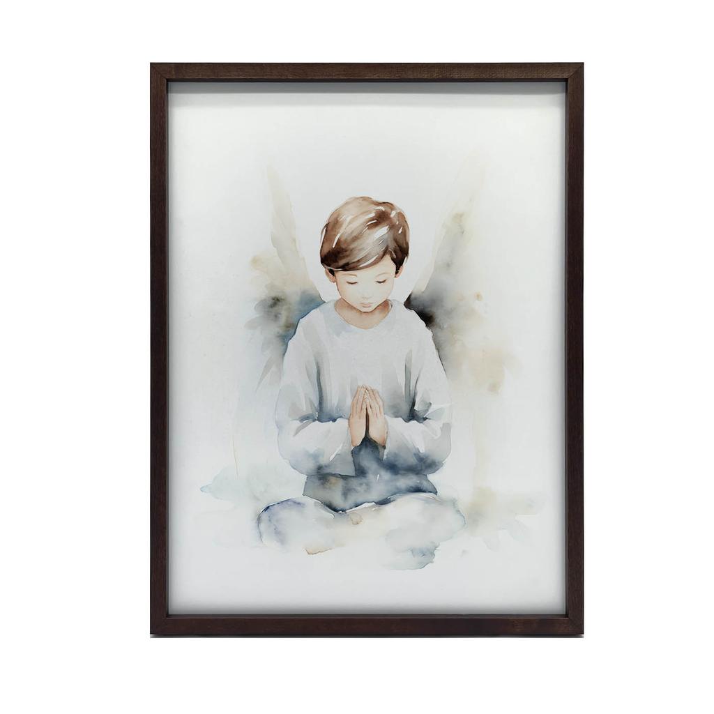 Angelic Prayer of a Boy Angelic Prayer of a Boy, 40X50 Cm, Gold Aluminum Frame, 230 Gsm Matte Paper