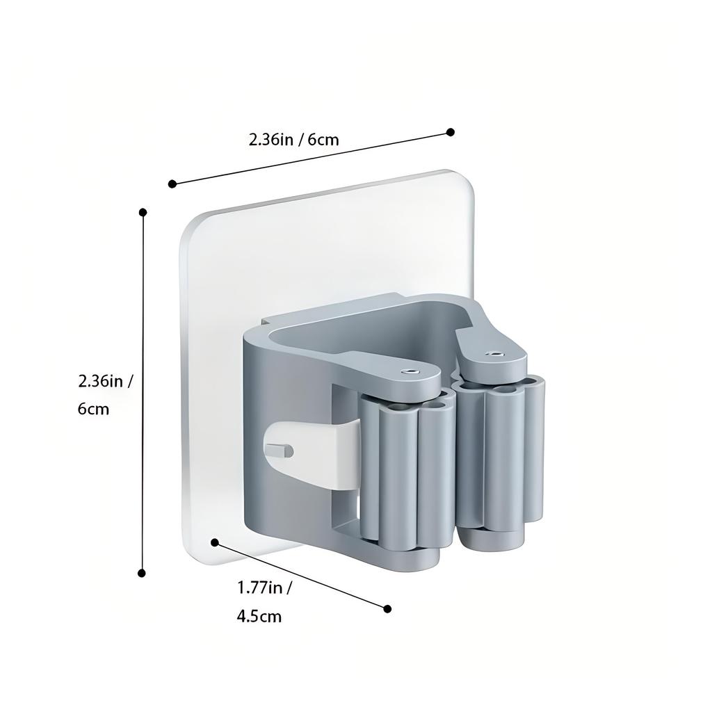 Mop Storage Storage Rack Bathroom Suction Hanging Pipe Traceless Mop Clip Broom Hanger Wall-Mounted Waterproof Mop Rack