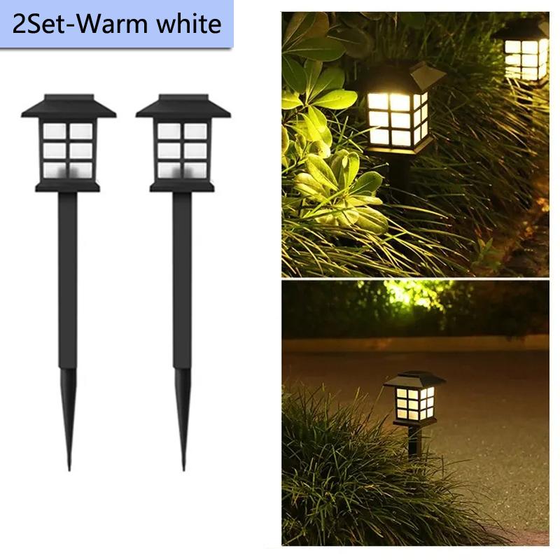 

2 Pack Small House Shape Waterproof Solar Pathway Lights Outdoor Landscape Lamp for Garden Yard Patio Walkway Driveway Decor