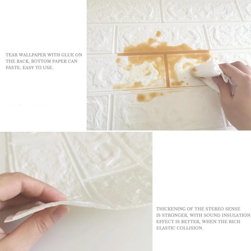 70cm*77cm 3D Wall Sticker Imitation Brick Self-adhesive Waterproof  DIY Wallpaper for Living Room  Bedroom Home Decoration