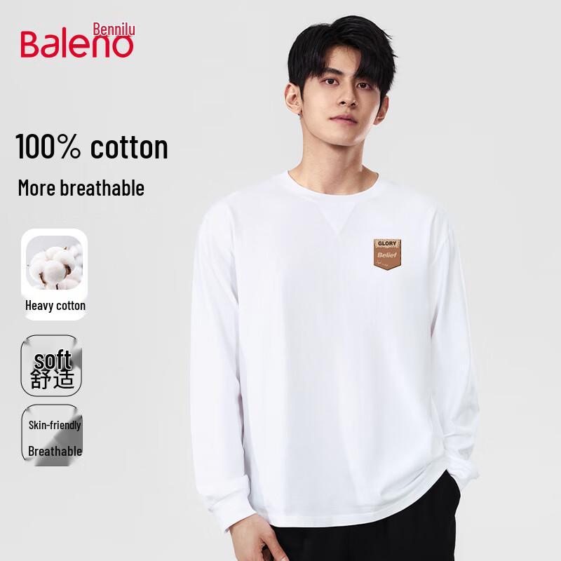 Baleno Men s Loose Fit Cotton Long Sleeve T-Shirt 2XL