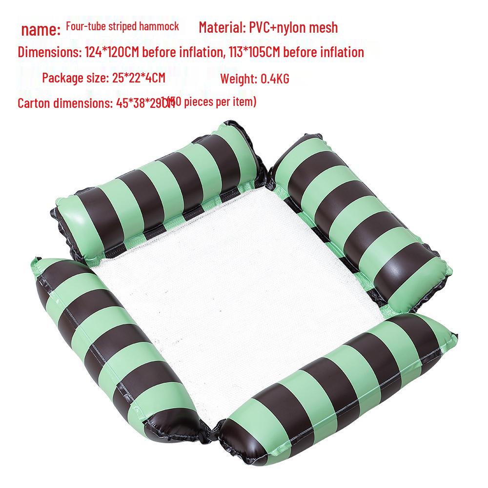 Inflatable Hammock Floating Chair with Backrest - Foldable Summer Pool Party Lounger.