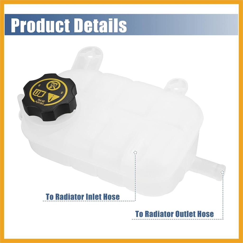 1 Set Coolant Radiator Reservoir Tank 95269001 Coolant Overflow Bottle with Cap for Buick for Chevrolet Replacement