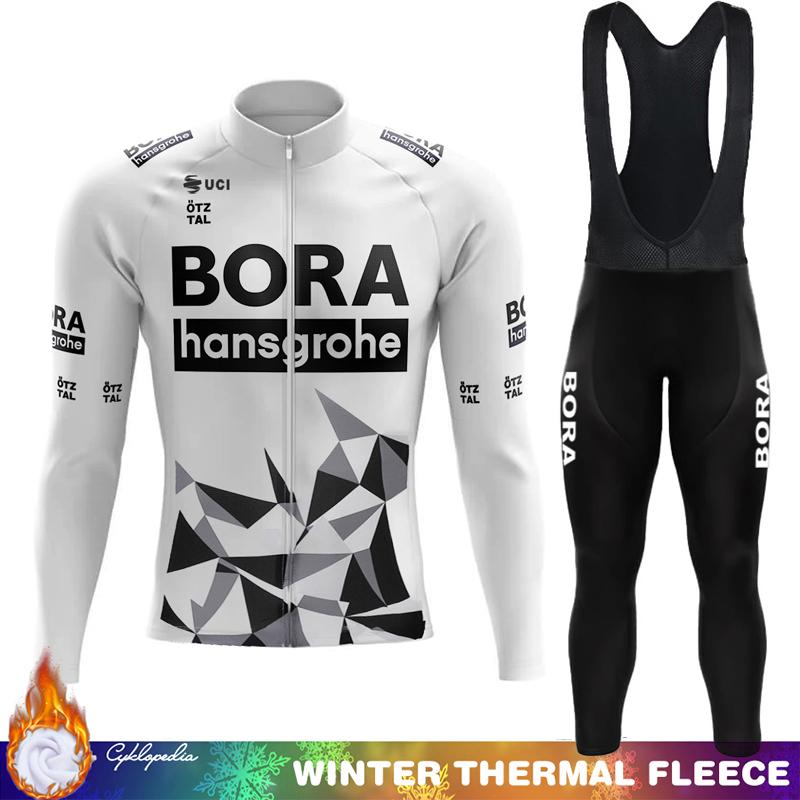 Triathlon Winter Cycling Jersey Men Thermal Fleece Men's Shirt Outfit Retro Mtb Clothing Man Set Bike Bib Clothes