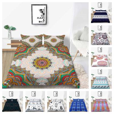 Bohemia Sada povlaku na přikrývku Queen Size Ložní prádlo Boho Domácí textil 3D tisk Měkký povlak na přikrývku Dětský povlak na ložní prádlo