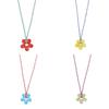 Colorful Coloured Glaze Pendant Necklace Jewelry Floral Chain Choker Mini Flower Necklace  Summer