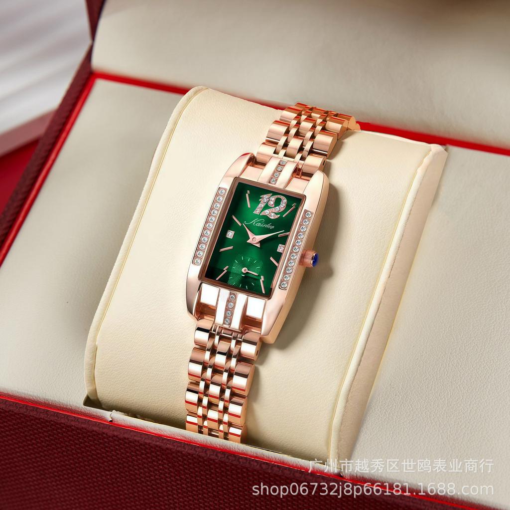 Fashion Light Luxury Diamond-Encrusted Women'S Watch High-Grade Stainless Steel Strap Fashion Waterproof Watch Women