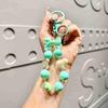 Rabbit Resin Trendy Candy Colored Bow Knot Heart Bead Keychain For Fashionable Gifts
