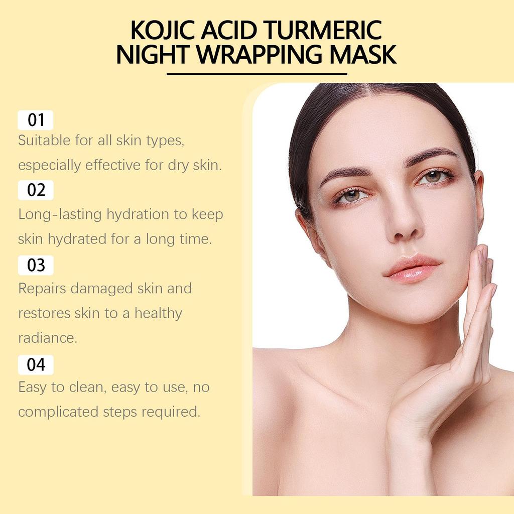 HOYGI Turmeric Collagen Peel-Off Mask: Hydrates, Brightens, Tightens Pores, Nourishes & Rejuvenates Skin. Easy Peel-Off Formula.